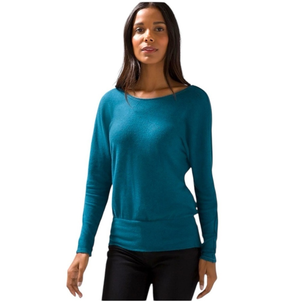 White House Black Market Teal Scoop Neck Sweater